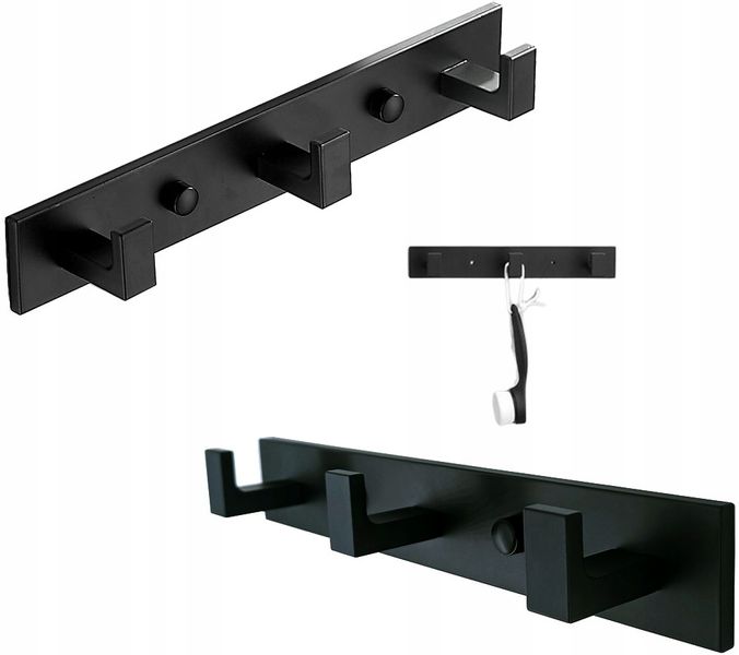 Panel Haczyki Wieszak Mocny Naścienny Czarny Loft zdjęcie 2