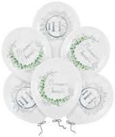 Balony komunijne Eukaliptus srebrny 6szt