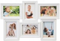 RAMKA NA ZDJĘCIA 10x15 MULTIRAMKA FOTO ZESTAW 6 ZDJĘĆ BIAŁA KOLAŻ