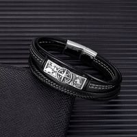 Skórzana Bransoletka z Kompasem i Grawerem – Stylowy Dodatek dla Mężczyzny