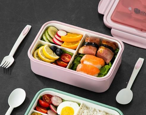Śniadaniówka Szkoły Lunchbox Pracy Pojemnik Box Bento z Zastawa stołowa na Arena.pl