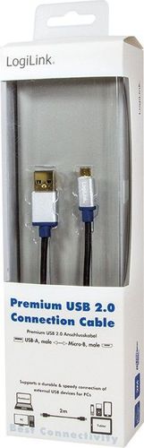 LogiLink Kabel Premium USB2.0 typ A do micro B, 2m na Arena.pl