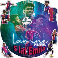 OPŁATEK NA TORT 30CM - LAMINE YAMAL SPORT PIŁKA + IMIĘ + GRATIS! 24CM 26CM