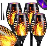 POCHODNIA SOLARNA LAMPA LED EFEKT PŁOMIEŃ OGIEŃ x4