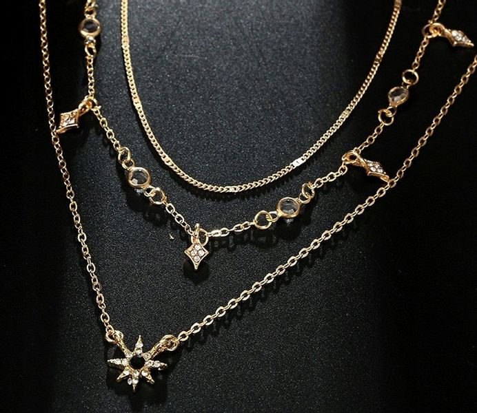 Naszyjnik choker boho złoty gwiezdny celebrytka zdjęcie 4