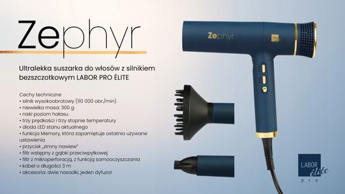 LE009 LaborPro , Ultra lekka suszarka do włosów ,ZEPHYR 75db na Arena.pl
