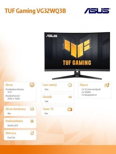 Monitor LED 32" ASUS TUF Gaming VG32WQ3B na Arena.pl