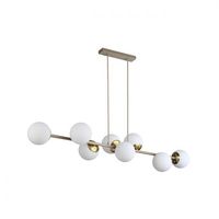 OPRAWA WISZĄCA LED STAL SZKŁO 35W E27 BEŻ KOLOR ZŁOTY