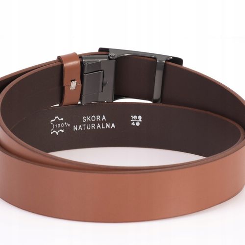 Pasek SKÓRZANY męski SEPHER Automat BRĄZOWY spodni na Arena.pl