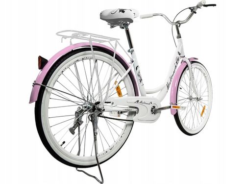 ROWER MIEJSKI DAMSKI 26" NA KOMUNIĘ RAMA 17" KOŁA 26" BAGAŻNIK OŚWIETLENIE na Arena.pl