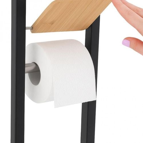 Zestaw łazienkowy stojak z uchwytem na papier i szczotką WC stojak na zapas na Arena.pl