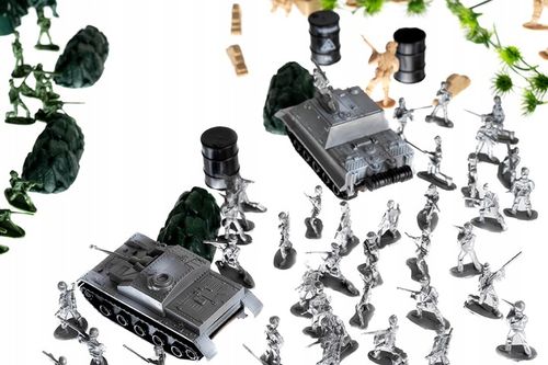 Baza Wojskowa Żołnierzyki Duży Zestaw Armia Figurki Czołgi Samoloty 300el. na Arena.pl