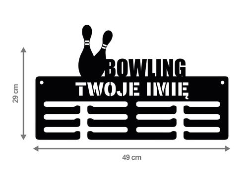 Wieszak na medale BOWLING twoje imię dowolny tekst 320.3 na Arena.pl