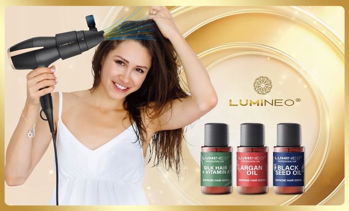 LUMINEO suszarka PRO do włosów 2400W 5w1 jonizacja dyfuzor olejków 3x serum zdjęcie 9
