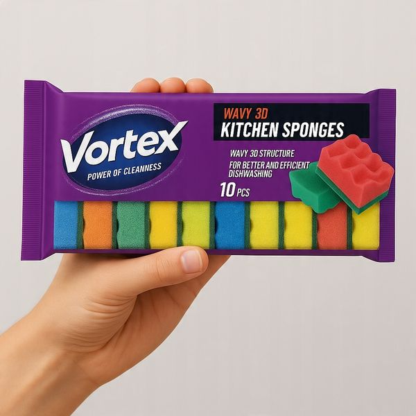 VORTEX Gąbki kuchenne 3D Wave 10 szt. zdjęcie 8