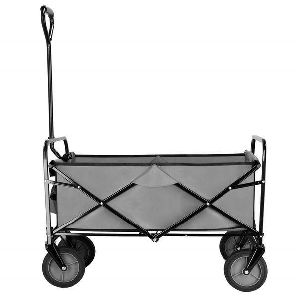 Wózek ogrodowy turystyczny składany 80 kg czarno-szary zdjęcie 1