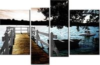 130CM 85 OBRAZ 4 ELEM POMOST JEZIOREM ŚCIENNY