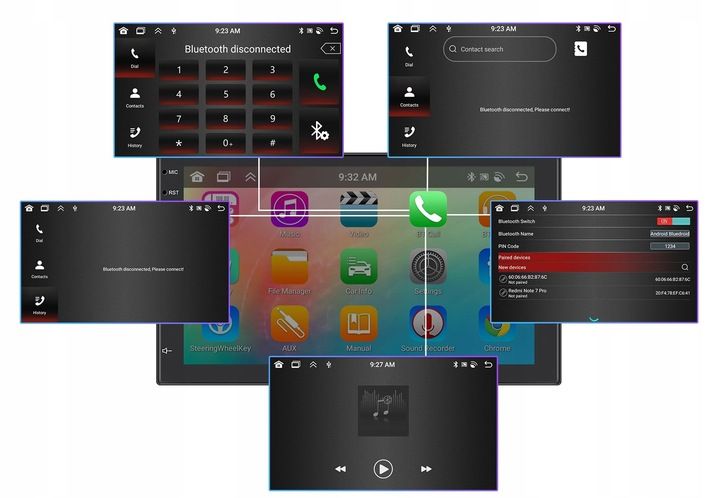 RADIO SAMOCHODOWE 2 DIN ANDROID AUTO CARPLAY 4GB/64GB ANDROID 13 RDS DSP zdjęcie 6