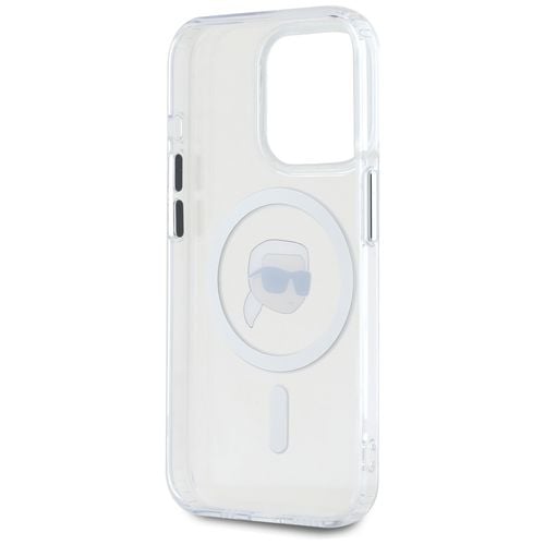 Etui Karl Lagerfeld IML Metal Karl Head  MagSafe do iPhone 15 Pro Max biały na Arena.pl