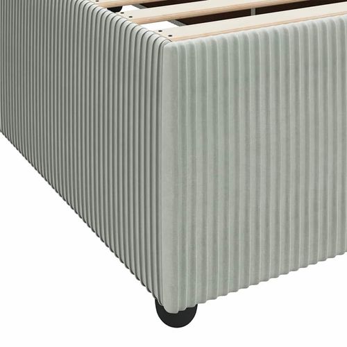 Rama łóżka z materacem Jasnoszary 200 x 200 cm Aksamit na Arena.pl