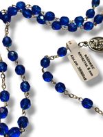 Różaniec Kryształowy 6 Mm Niebieski – Modlitewny I Elegancki, 46–47 Cm