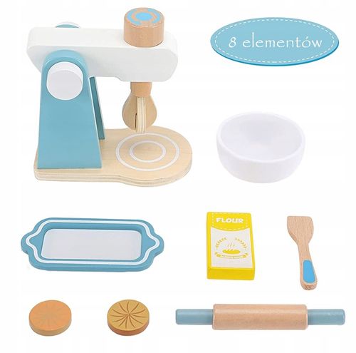 Zabawka Edukacyjna DREWNIANY MIKSER BLENDER ROBOT KUCHENNY DLA DZIECI 3+ na Arena.pl