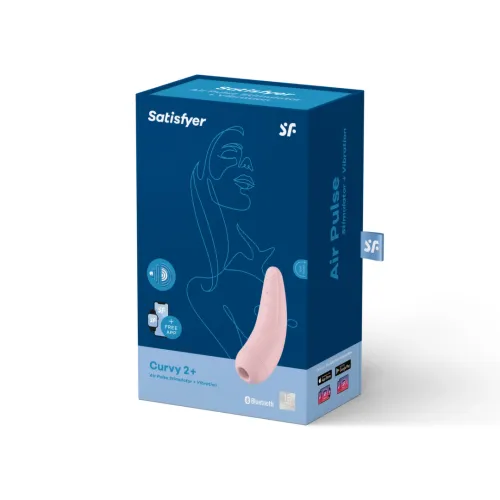 satisfyer curvy 2+ rożowy - stymulator powietrzny z wibracjami bluetooth na Arena.pl