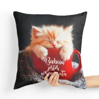 Poduszka dla Babci - Babciu jesteś wspaniała Tył poduszki: - Czarny