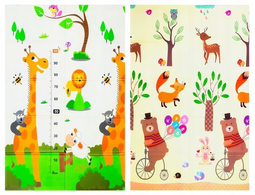 DWUSTRONNA MATA PIANKOWA SKŁADANA DLA DZIECI 180X120 UROCZE ŻYRAFY MIARKA na Arena.pl