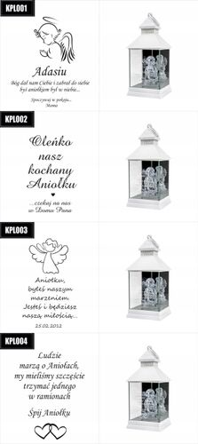 ZNICZ LAMPION aniołek LED grawer Rocznica Śmierci na Arena.pl