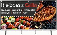 BANER REKLAMOWY 130x80cm PROJEKT GRATIS oczkowany KIEŁBASA Z GRILLA