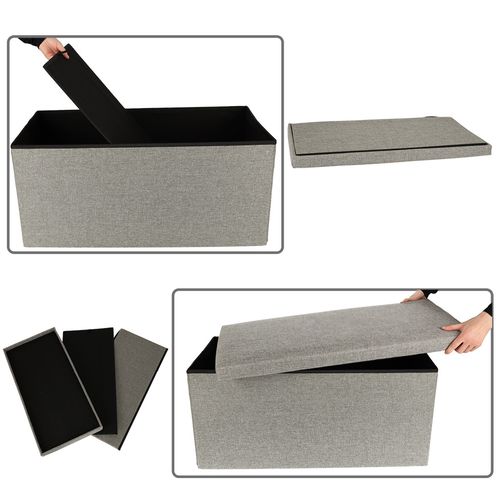 KX4619 Puf skladany ze schowkiem szary duzy 76x38 na Arena.pl