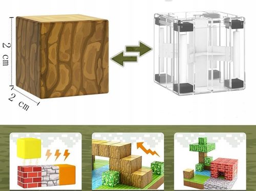 KLOCKI MAGNETYCZNE MOCNE KLOCKI SZEŚCIANY 212 EL KLOCKI PIKSELE na Arena.pl