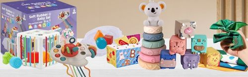 Zestaw Zabawek Sensorycznych Montessori 6w1 dla dziecka 6-12 msc 34 element na Arena.pl