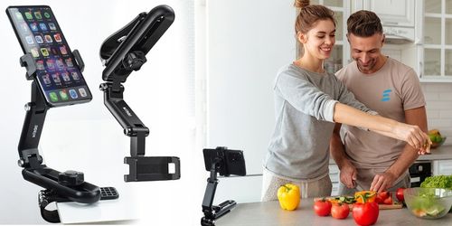 SAMOCHODOWY UCHWYT NA TELEFON NA OSŁONĘ PRZECIWSŁONECZNĄ DO AUTA REGULOWANY na Arena.pl