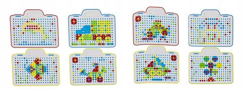 WKRĘTARKA ZESTAW KONSTRUKCYJNY dla dzieci ŚRUBKI 3D Kolorowe klocki Kuferek na Arena.pl