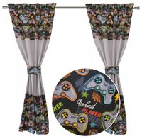 Zasłonki GAME PADY Komplet do pokoju GEAMINGOWEGO nastolatka