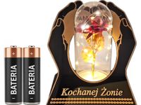 ŻONA ŻONIE ZNICZ LAMPION NA GRÓB SKOS DŁONIE RÓŻA CZERWONA+LEDY