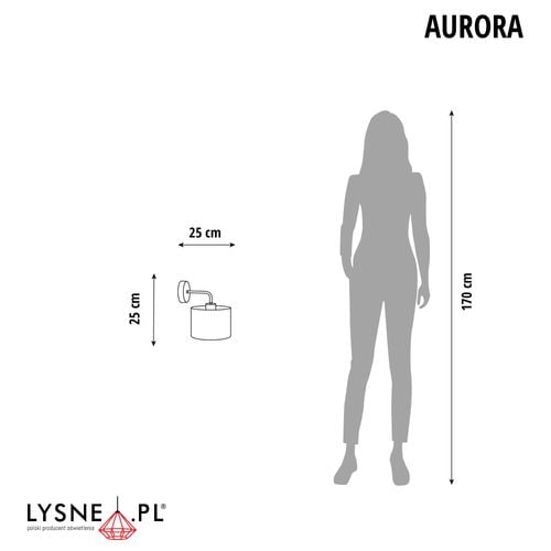 Złoty kinkiet z białym abażurem AURORA na Arena.pl