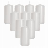 ZESTAW 10 ŚWIEC STOŁOWYCH WALEC KLASYCZNA ŚWIECZKA 10cm BIAŁA