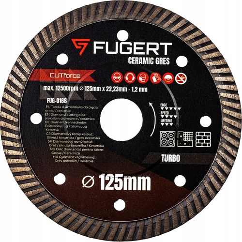 TARCZA DIAMENTOWA DO CIĘCIA GRESU PŁYTEK CERAMIKI 125 MM PRECYZYJNA na Arena.pl