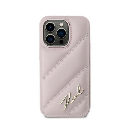 Karl Lagerfeld Diagonal Quilted Script - Etui iPhone 14 Pro Max (różowy) na Arena.pl