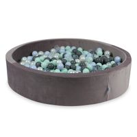 Suchy basen z piłeczkami 600 sztuk 130x30 Velvet lila (jasnomiętowe, błękitne jasne perłowe, szare, przezroczyste, perłowe)
