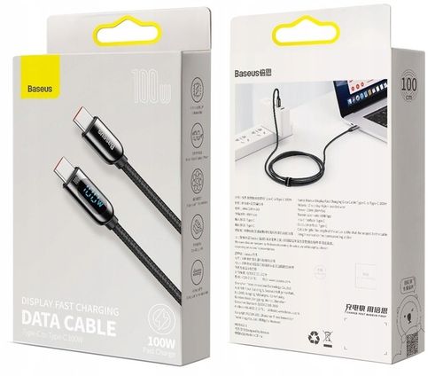 BASEUS MOCNY KABEL USB-C SZYBKIE ŁADOWANIE PRZEWÓD TYP-C PD 100W QC 5A 1M na Arena.pl