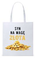 Dla Syna Syneczka Prezent Torba Eco Biała Shopper Z Nadrukiem Ze Zdjęciem