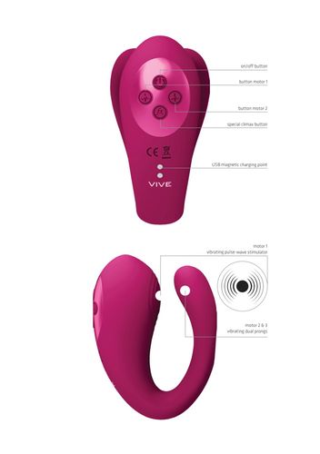 Yoko   Triple Action Vibrator Dual Prongs with Clitoral Pulse Wave na Arena.pl