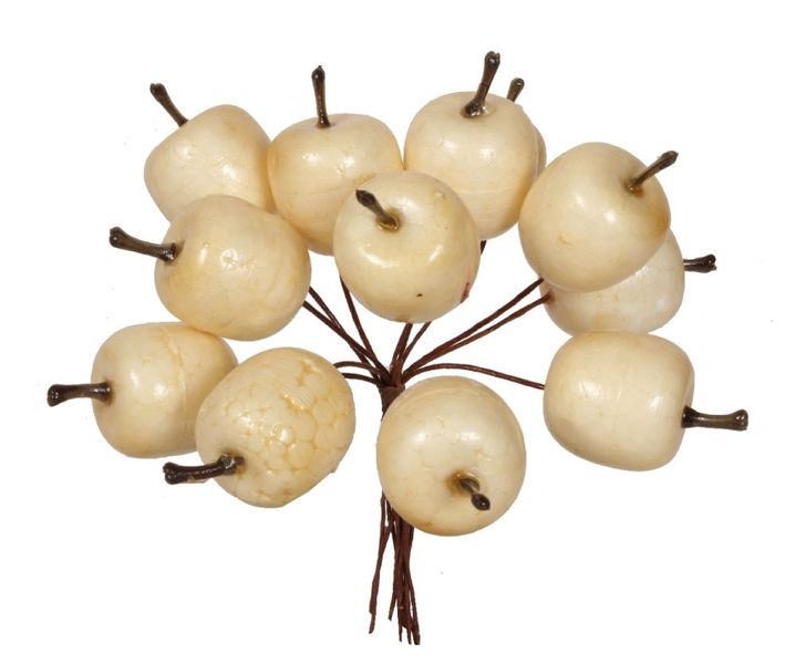 Jabłuszka rajskie do aranżacji kremowe 10 cm zdjęcie 1