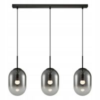 Lampa Sufitowa ALIAS Czarny Szklane Klosze 3xE14 83x133cm Lampa Wisząca Dom