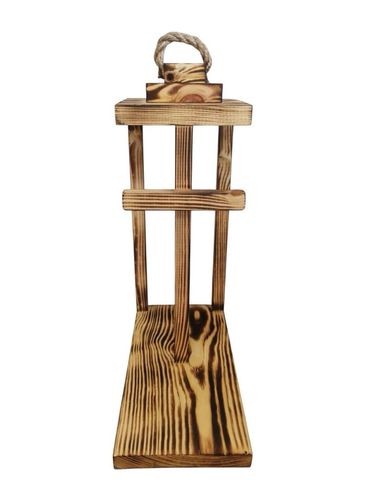 Lampion drewniany z podstawą i krzyżem 40cm Baza pod stroik Dekor nr4 na Arena.pl