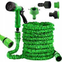 WĄŻ OGRODOWY ROZCIĄGLIWY PRZEWÓD ELASTYCZNY ZRASZACZ ZŁĄCZKA ZESTAW 45M